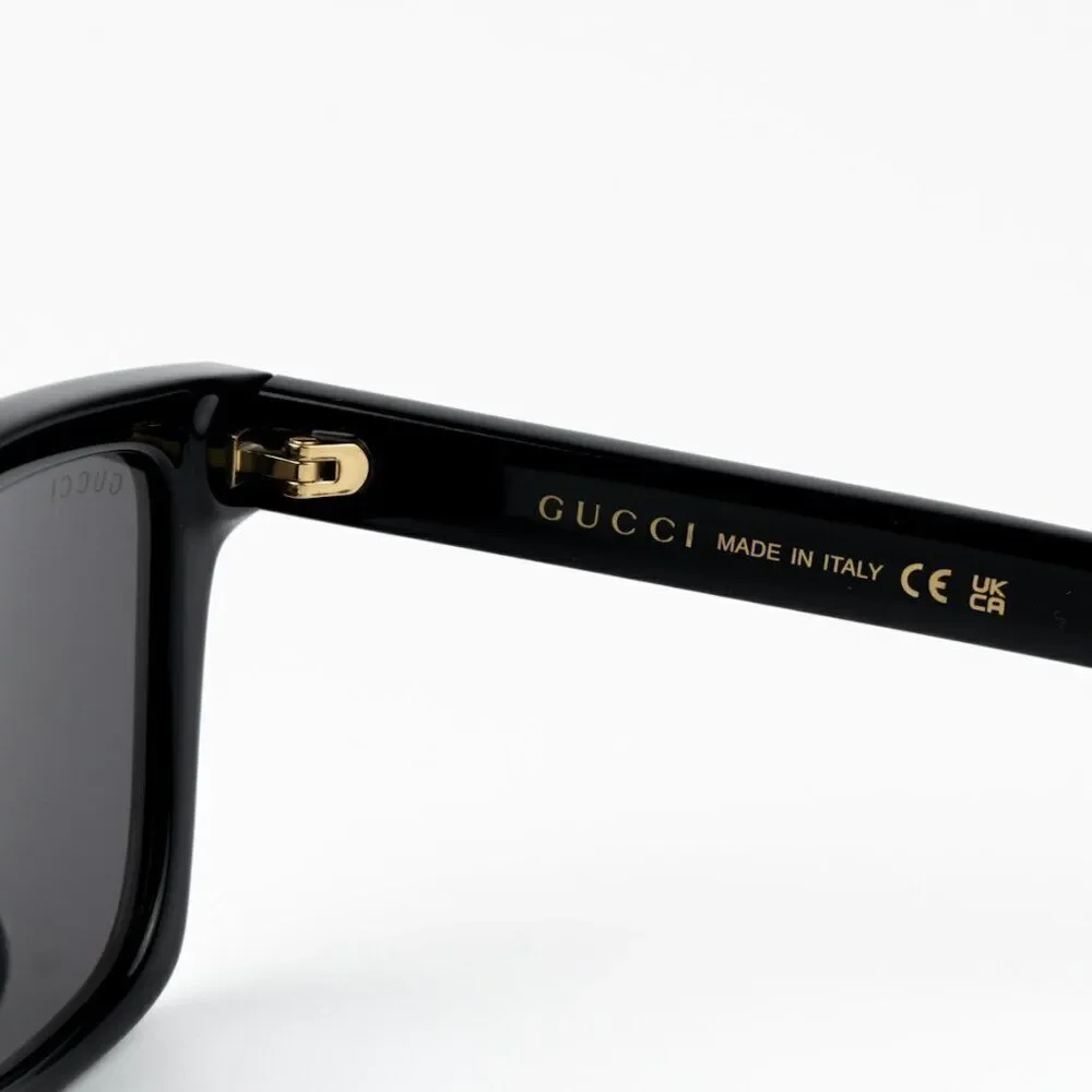 NEW Gucci GG1582SK 001 Black Grey Men Square Sunglasses GG 1582SK